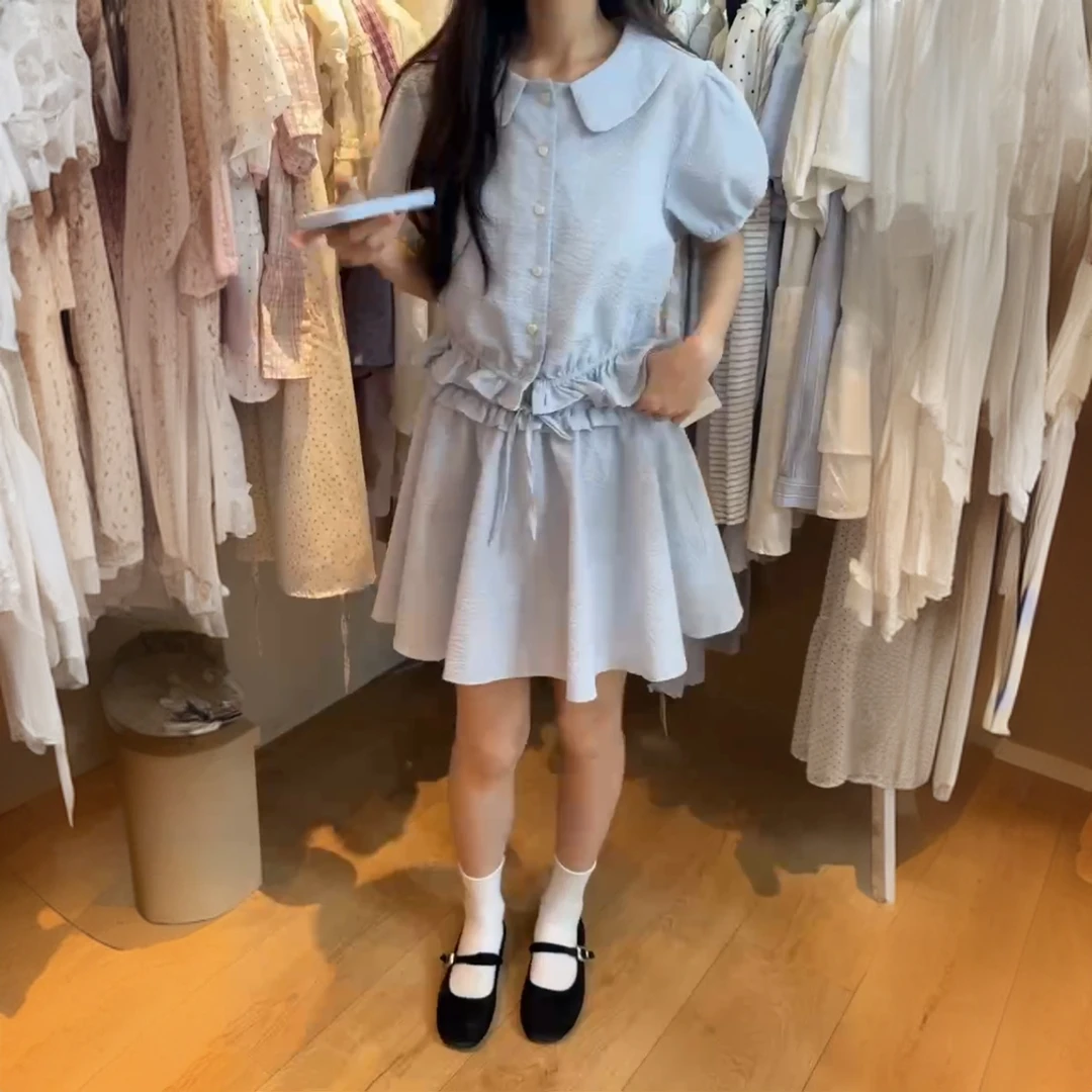 荷叶边连衣裙2025夏新长裙淡人穿搭收腰裙子显瘦气质高腰时尚