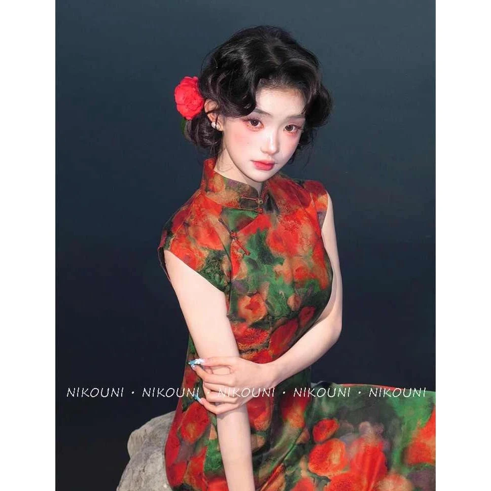 新中式连衣裙女2025新款高端精致国风名媛修身显瘦气质改良旗袍裙