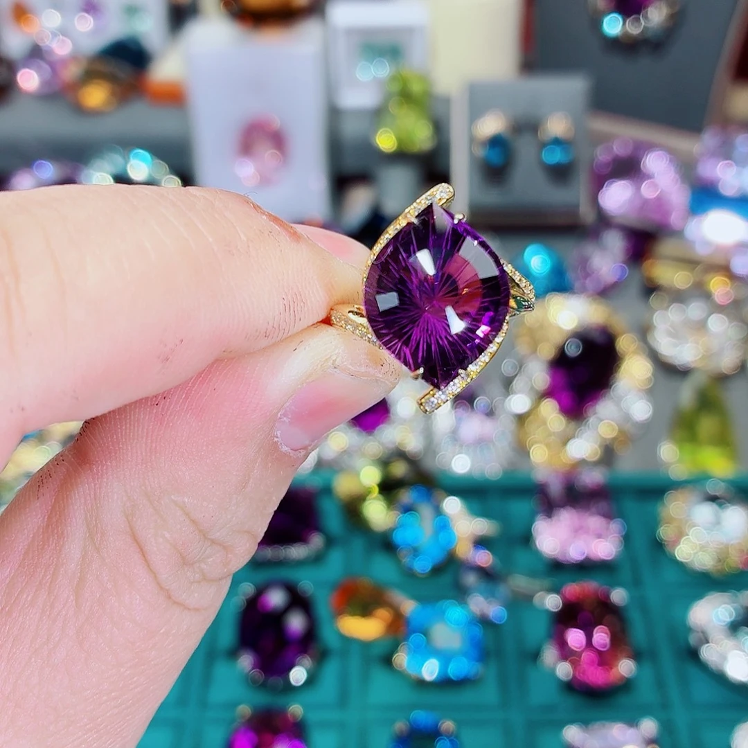 紫晶银S925镶嵌戒指