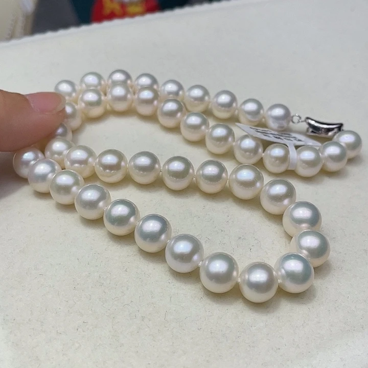 淡水珍珠银S925镶嵌颈饰卡10➕高品极光白炫澳绿炫彩毕业级