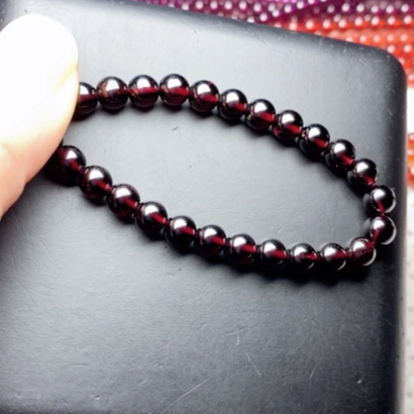 【闪购商品】石榴石手链未镶嵌6酒红色