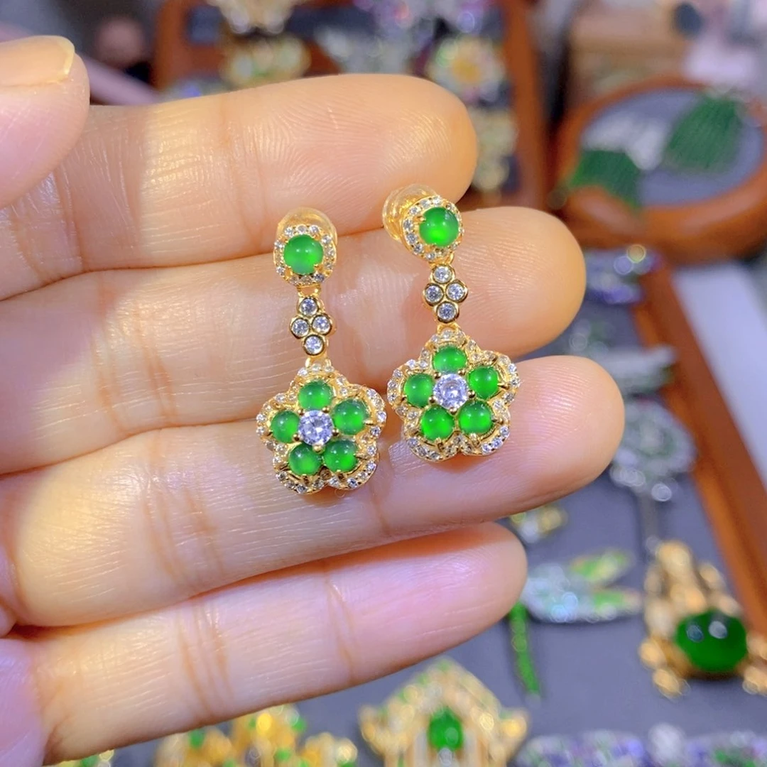 颈饰银S925镶嵌翡翠