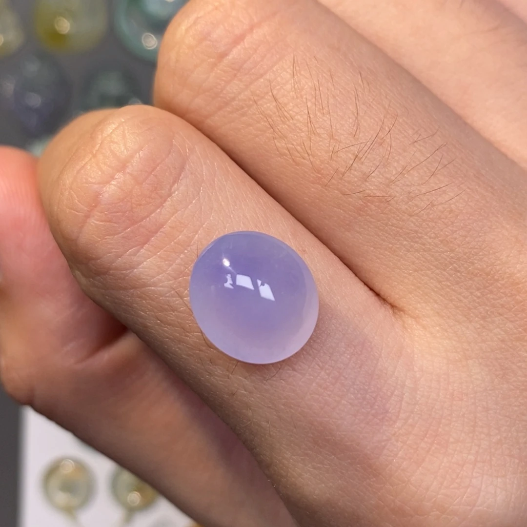 翡翠未镶嵌颈饰紫翡蛋面