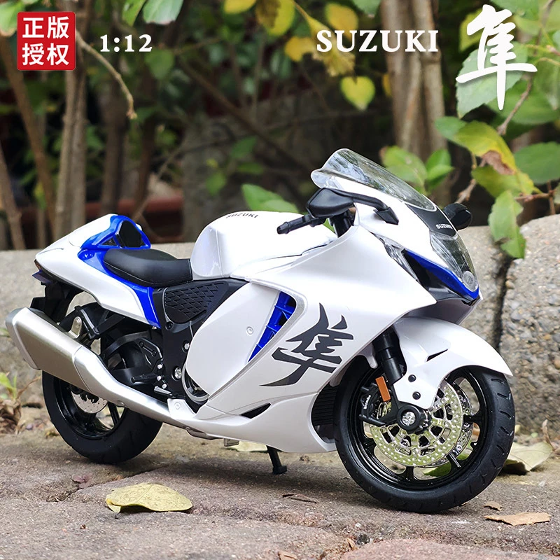 华一1/12铃木隼合金摩托车模型声光玩具车仿真机车儿童玩具车