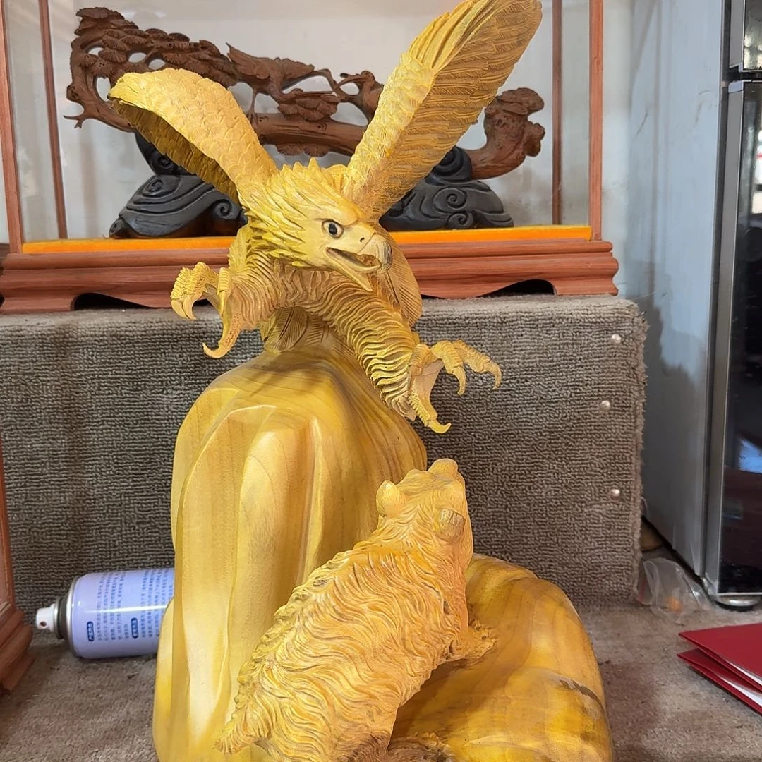 香樟木大展宏图摆件