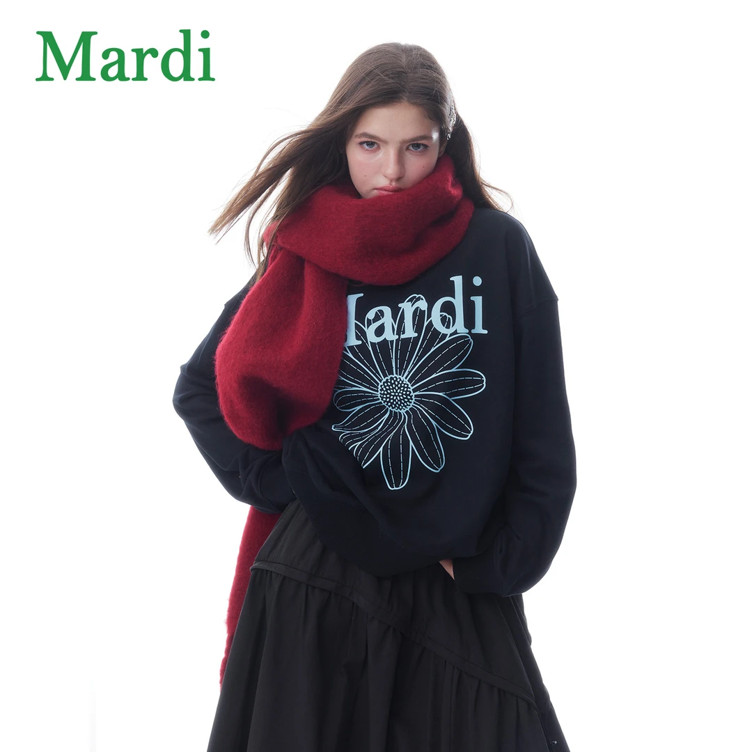 Mardi秋冬圆领印花通勤轻职风卫衣秋冬季上衣韩系风MWY2532080