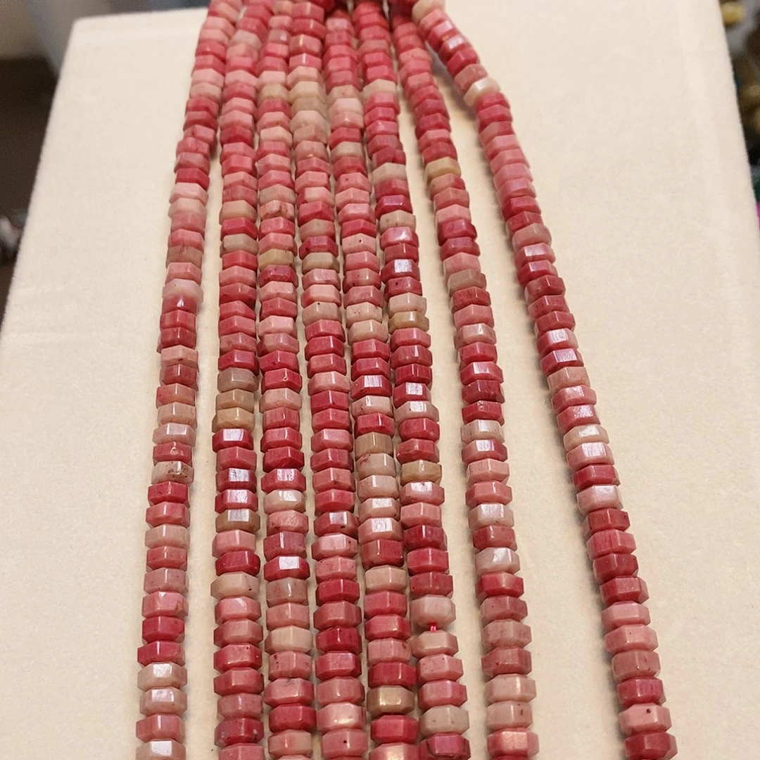 玛瑙/玉髓散珠6mmA货红木纹一条