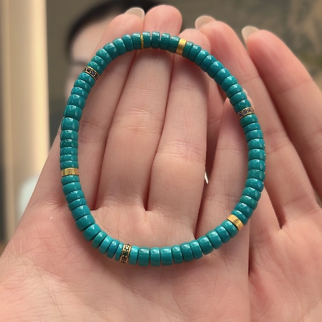 绿松石18K金镶嵌颈饰