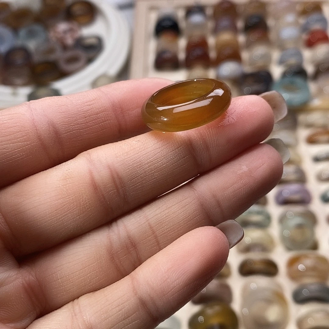 玛瑙/玉髓未镶嵌戒指A 46不退换港9