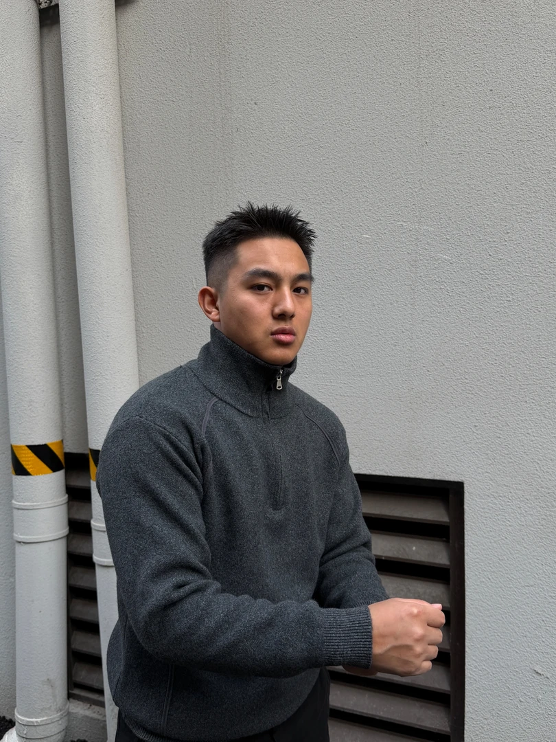 新款高级老钱再生纤维混纺软糯细腻男士轻奢半拉链立领针织衫毛衣