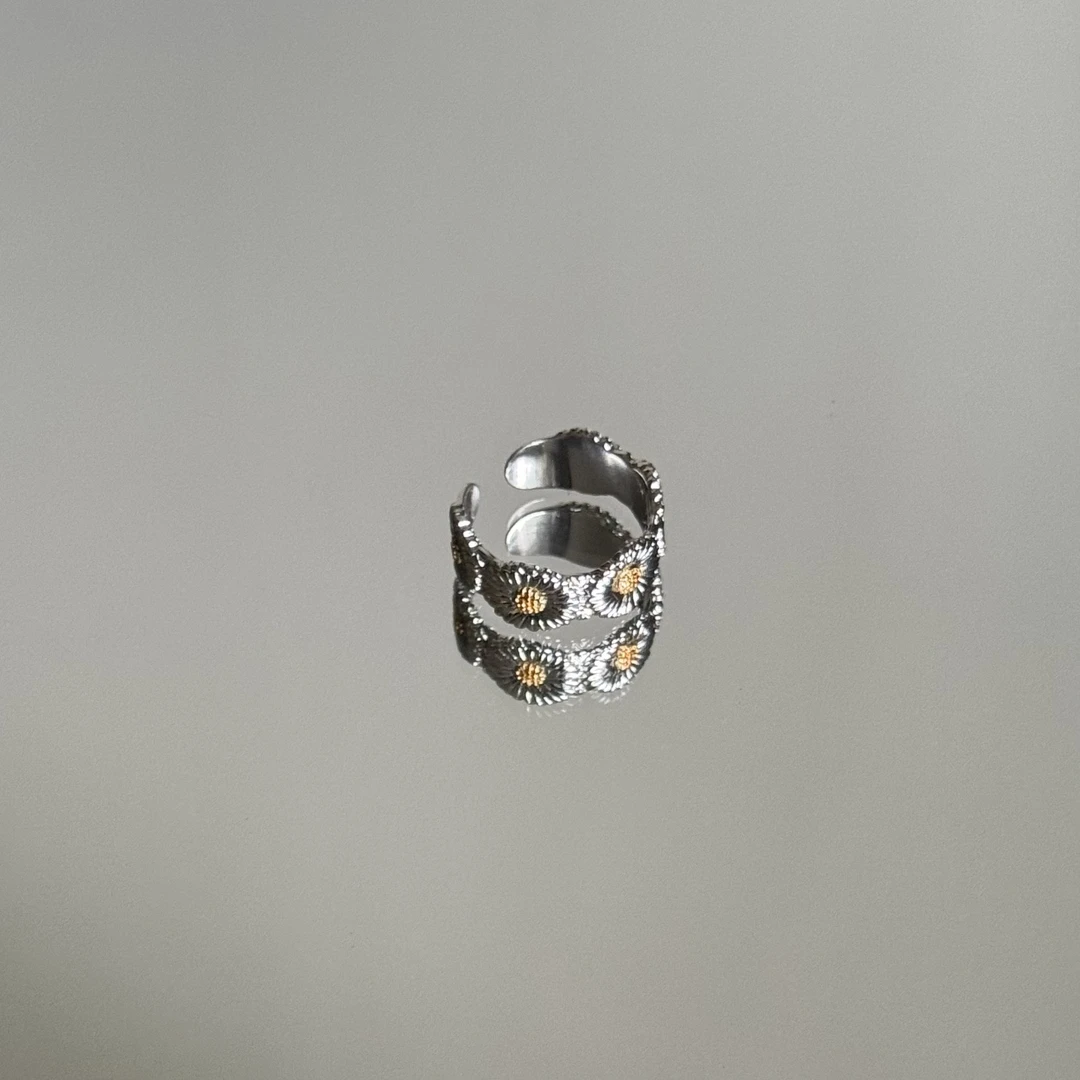 铜合金戒指 时尚雏菊戒指百搭个性开口