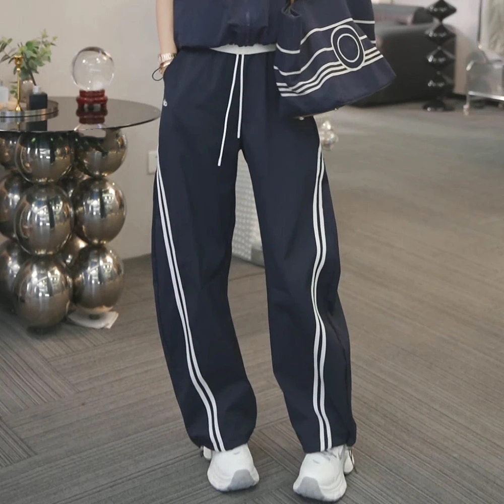 【檐下风铃】2025早秋新款时尚百搭宽松运动束脚松紧潮牌休闲裤子