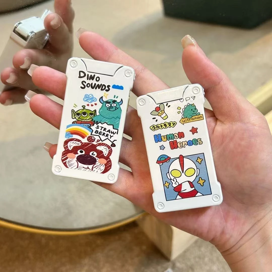 夜光投影充电电弧防风打火机可爱卡通造型情人节礼物