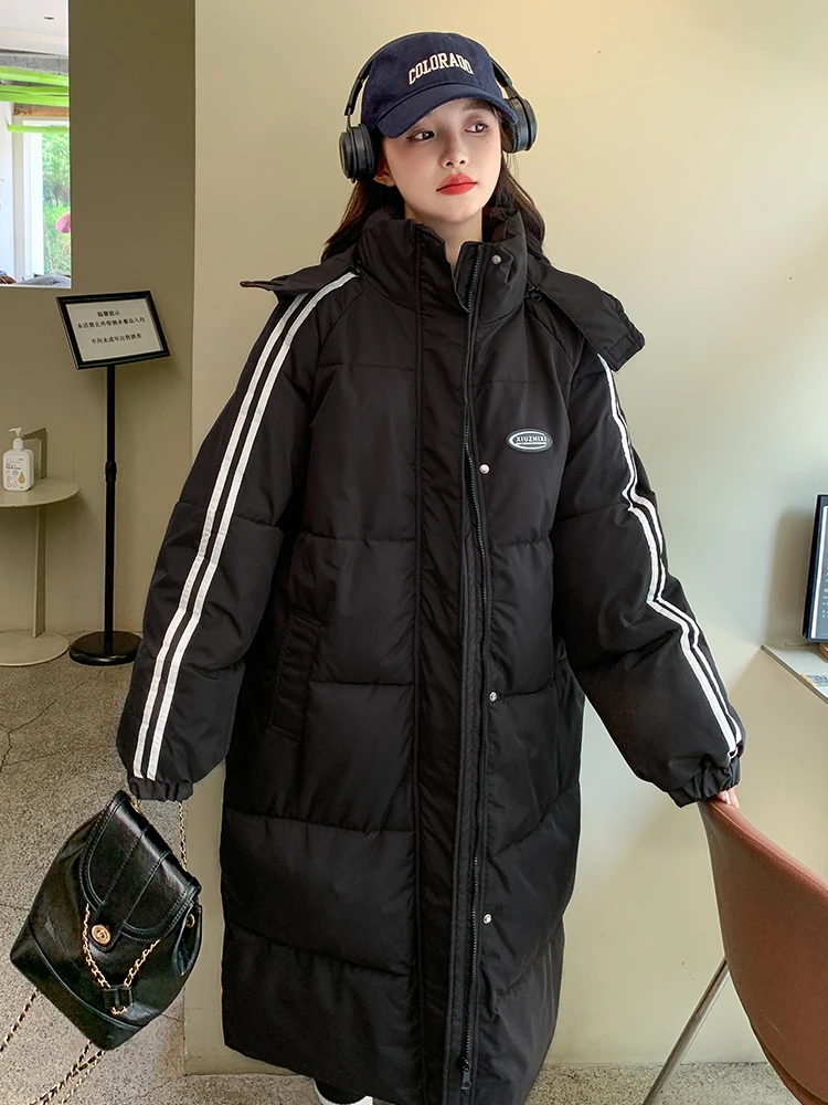 长款耐磨常规款不褪色女棉衣棉服休闲时尚保暖黑色8802