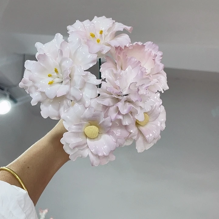 瓷片德化工厂陶瓷手工捏花
