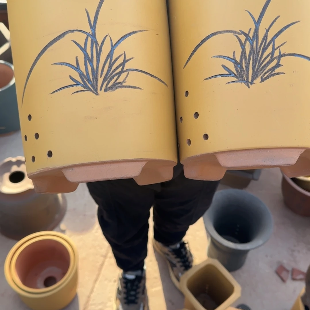 紫砂花盆口径14.18口径