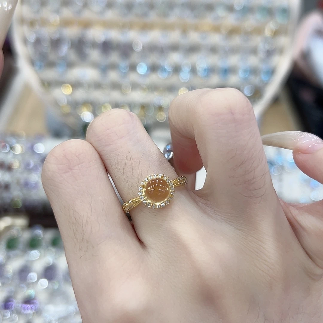 你***物黄晶银S925镶嵌戒指