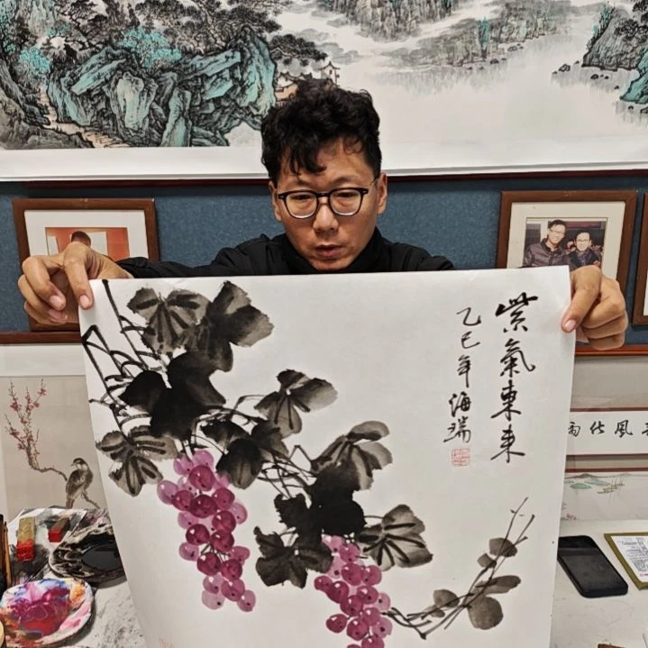 国画贾海瑞老师现场定制