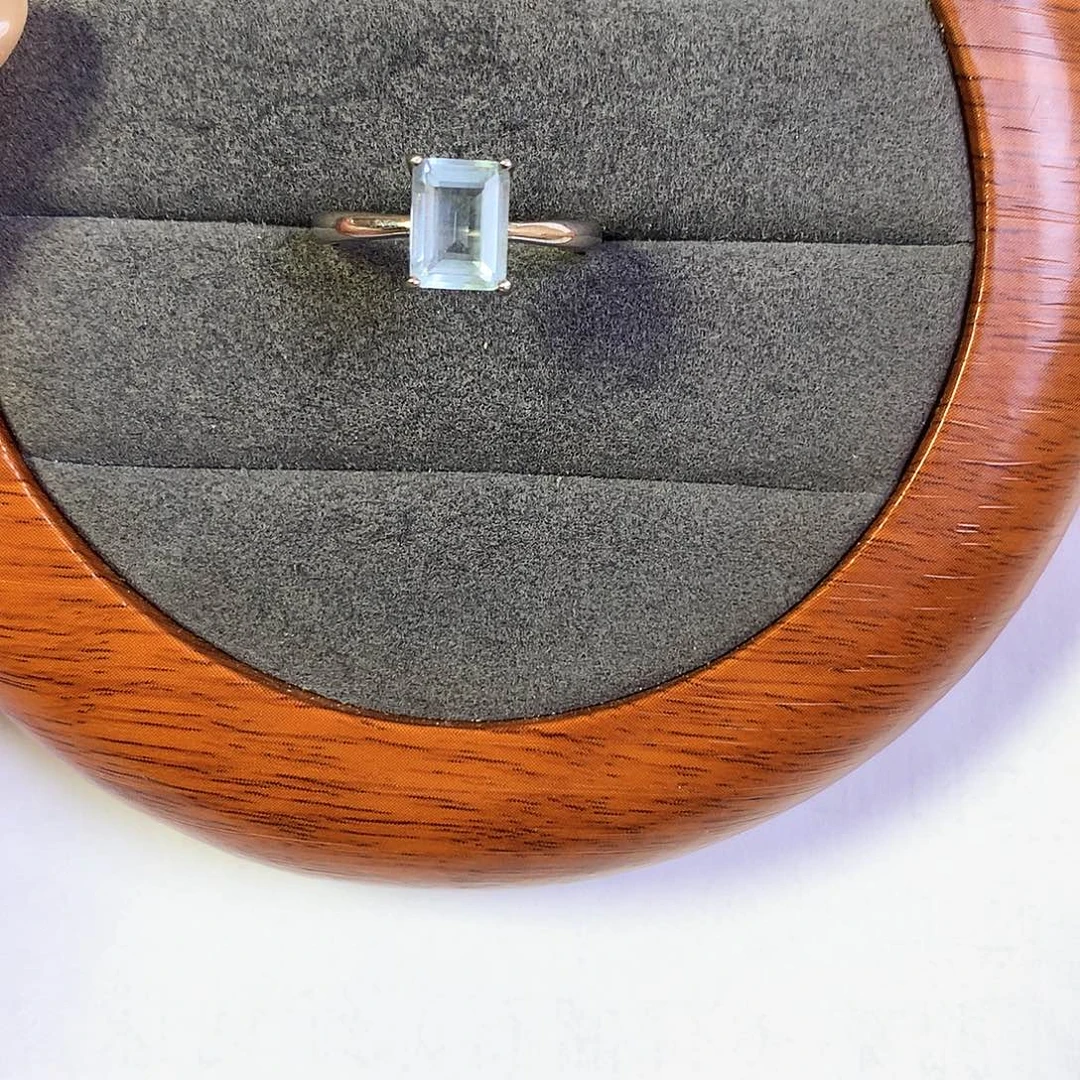 海蓝宝石戒圈银S925镶嵌