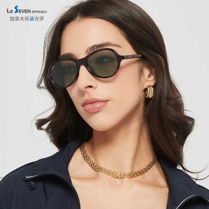 加拿大LeSeven偏光墨镜女款防晒防紫外线复古飞行员太阳镜Guccio