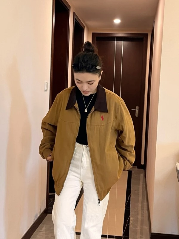 「ZJ」翻领夹克外套