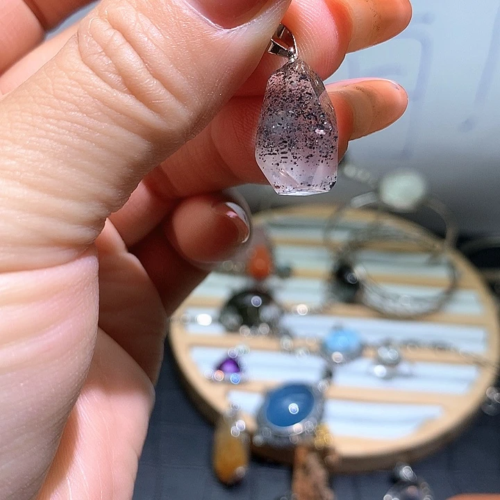 水晶戒指银S925镶嵌水晶