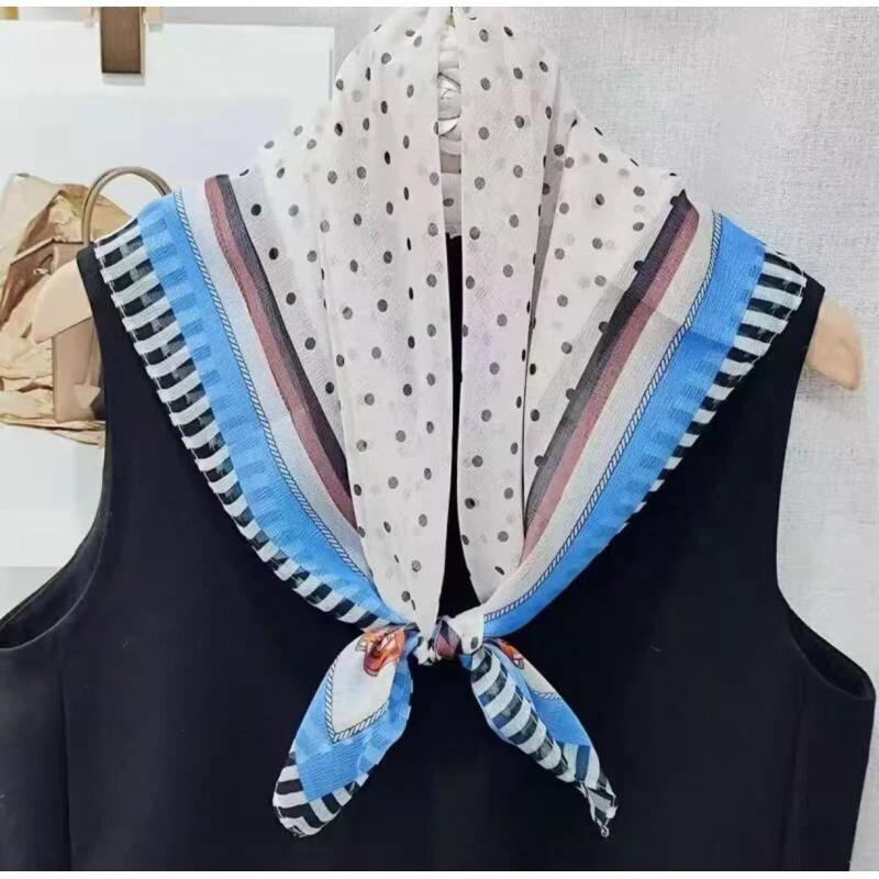 （1095）原创法式复古方巾轻奢送母亲节礼物百搭丝巾70*70