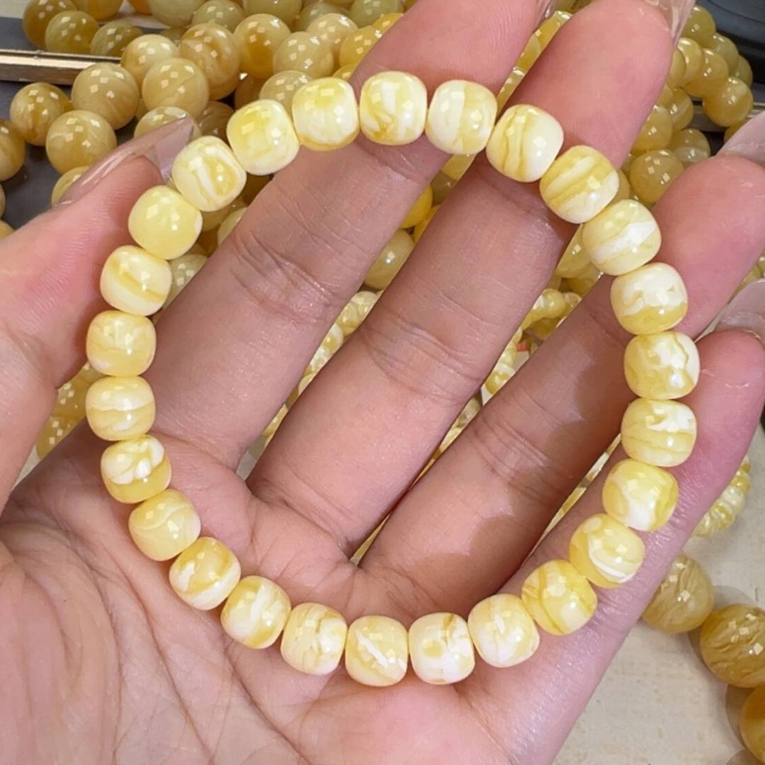 手链琥珀未镶嵌8瓷白虎皮