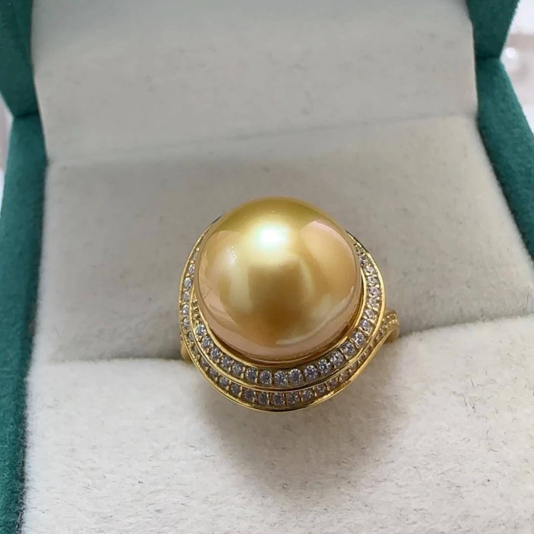 银S925镶嵌海水珍珠戒指