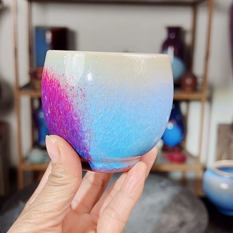 杯原矿釉手工制作钧瓷