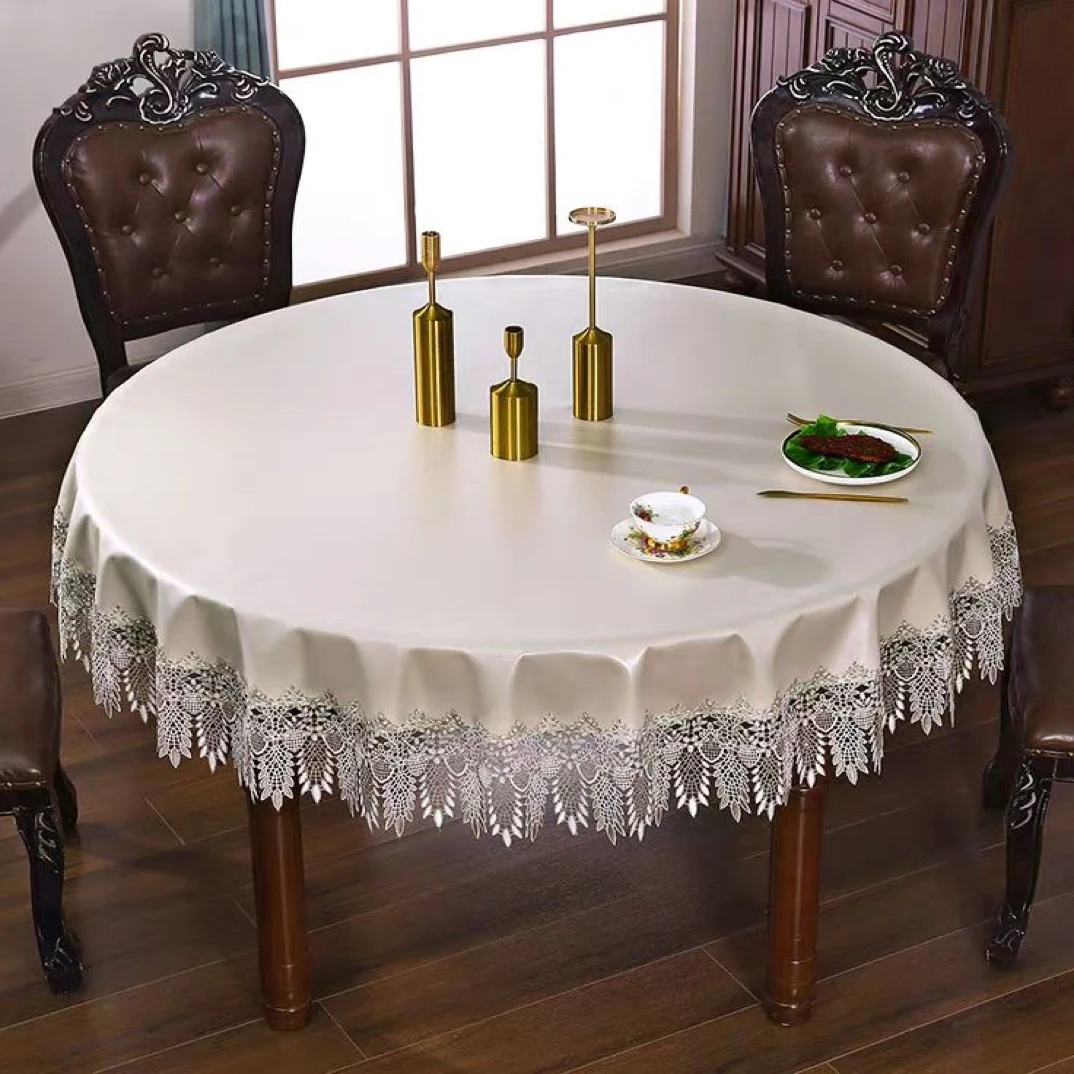 欧式餐桌布圆桌布防油台布适用于圆桌椭圆桌子家用加厚盖布遮盖
