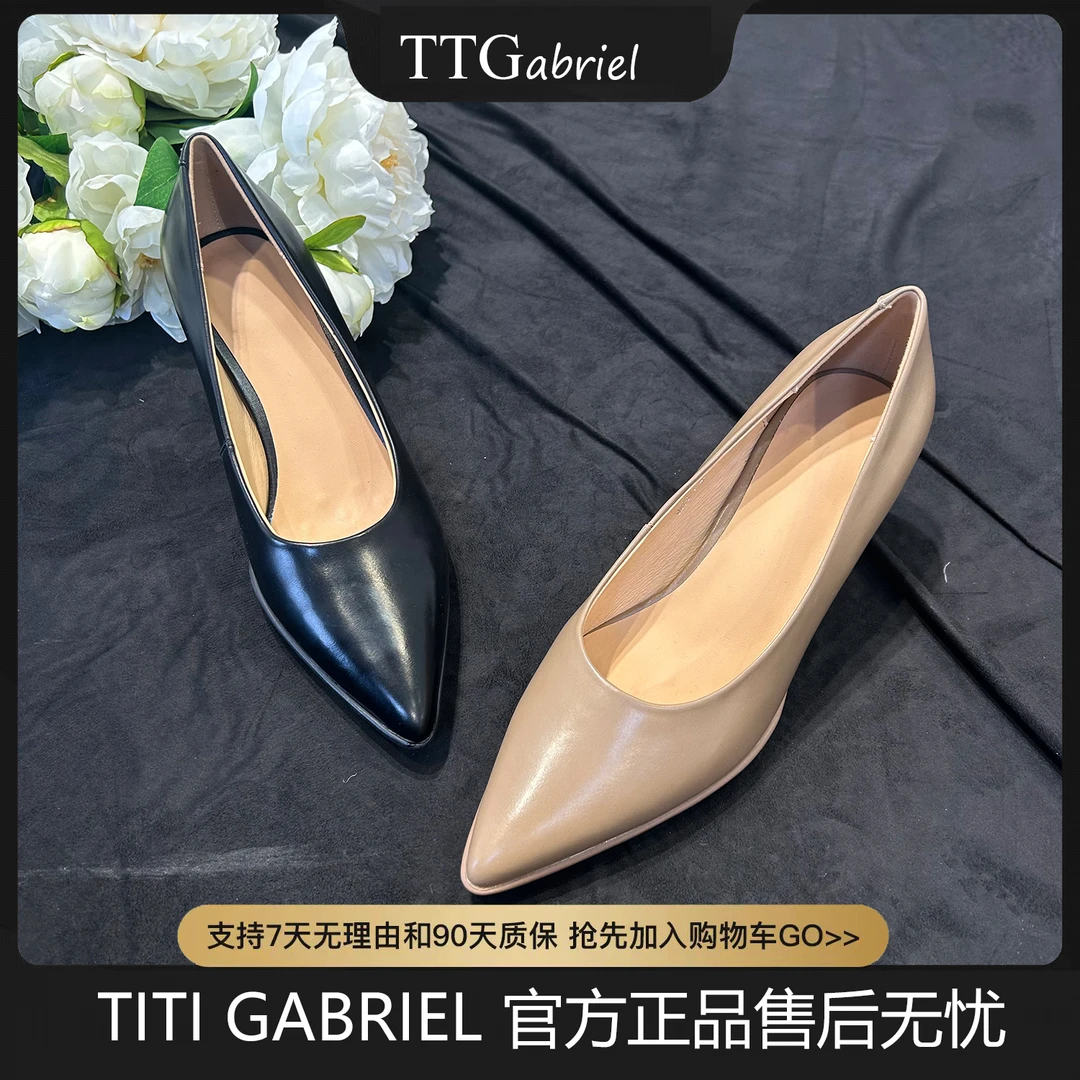 TTG2025新款高跟尖头真皮气质女神单鞋浅口9668