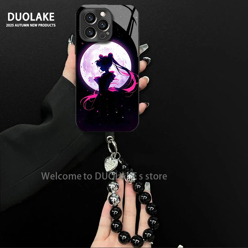 适用于苹果/oppo/华为/vivo/小米美少女战士电镀玻璃手链手机壳女