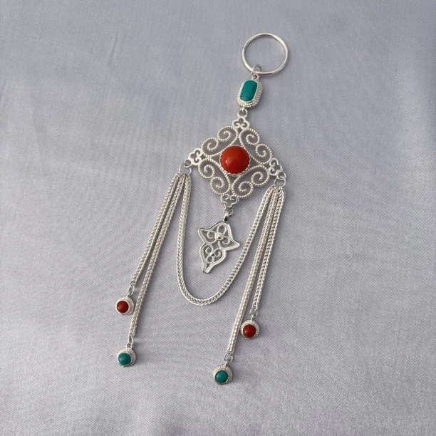 925银胸针 925银手工蒙古袍胸挂复古复古古风如意锁民族风首饰