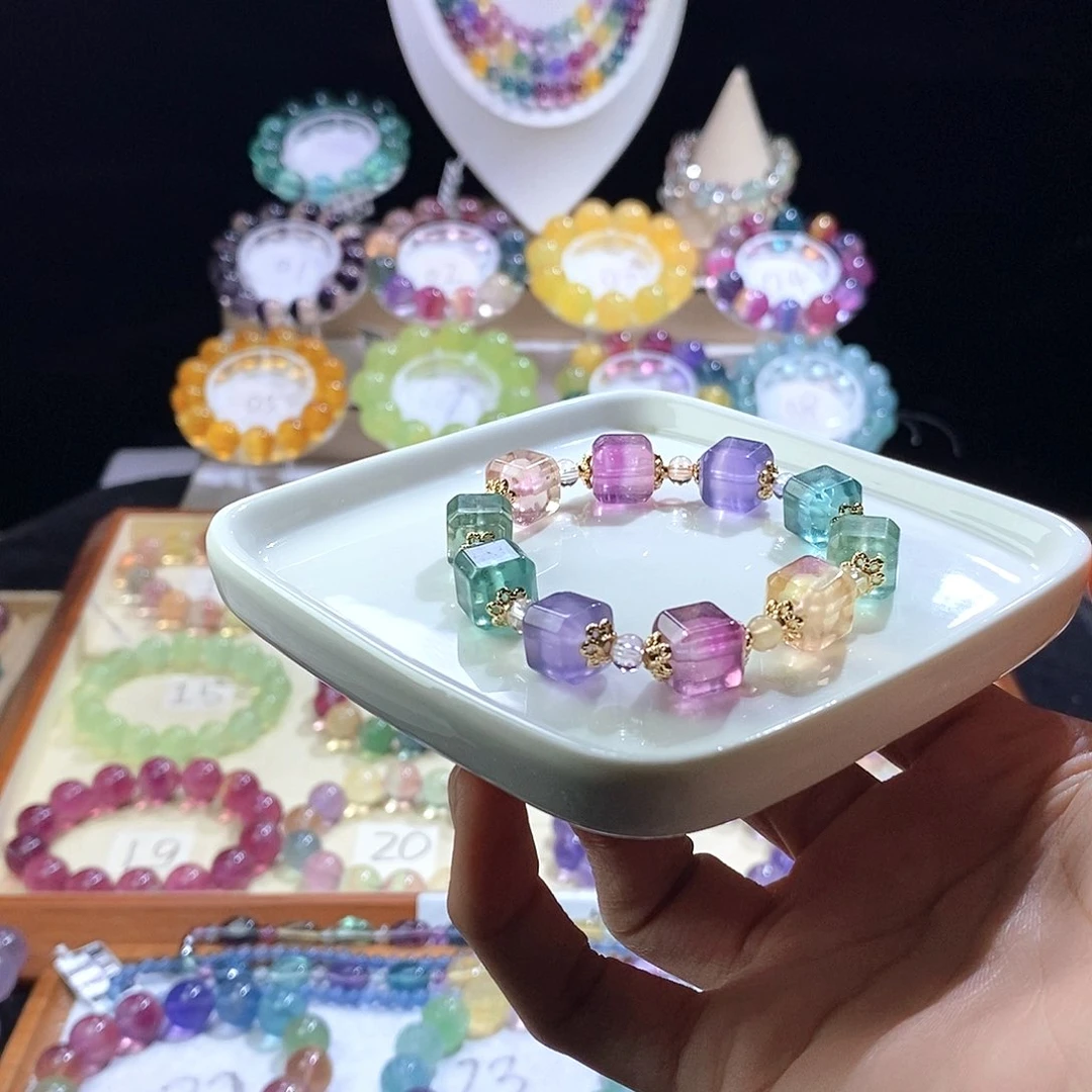 手链未镶嵌萤石马卡龙方糖