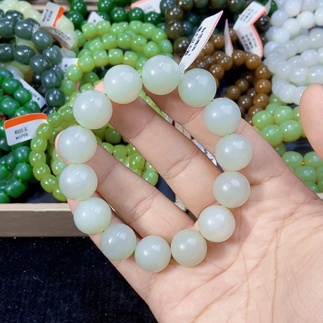 手串未镶嵌和田玉纯天然卡16新疆且末料天泰料手串多样性发一