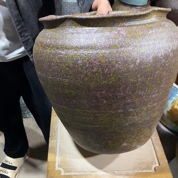 花盆紫砂口28高度31铁锈……