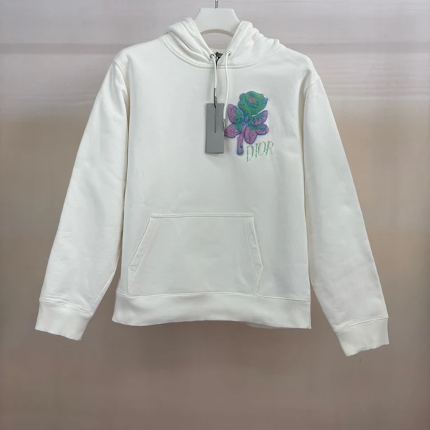 未使用 DIOR/迪奥 花卉刺绣logo帽衫/XL码/F3588
