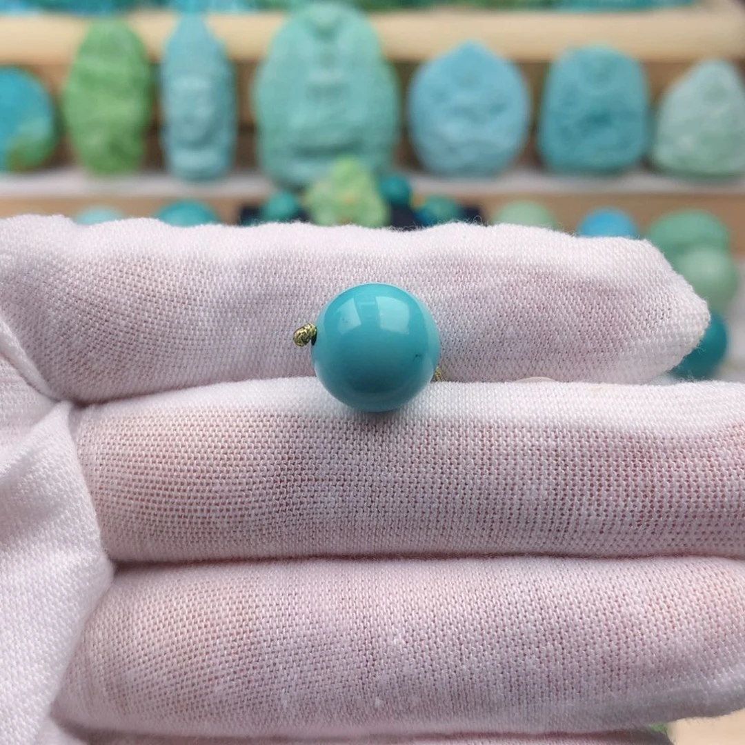 未镶嵌绿松石珠宝奇石11.9mm