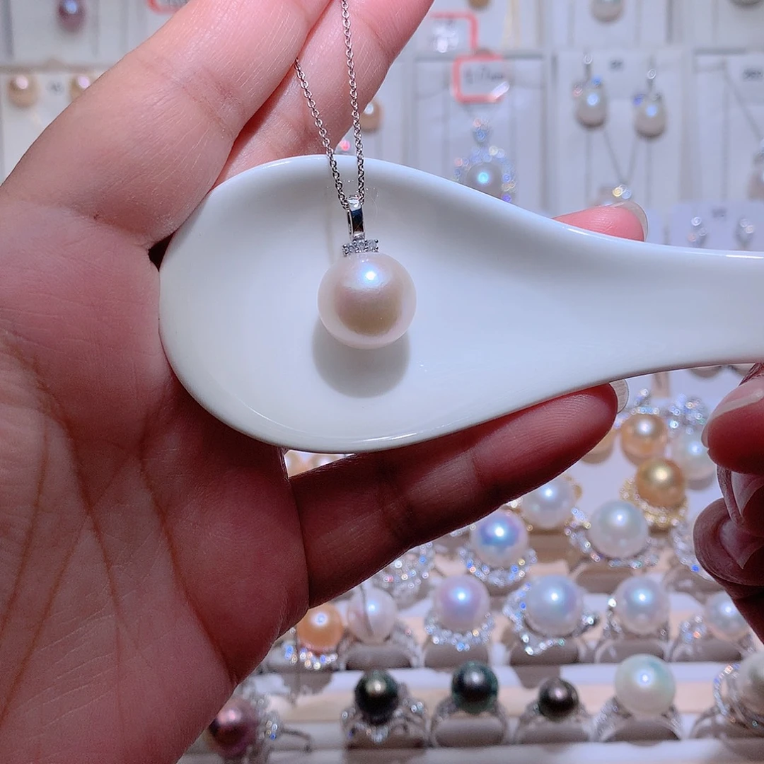淡水珍珠未镶嵌吊坠(赠链)CC14.6-14.2mm