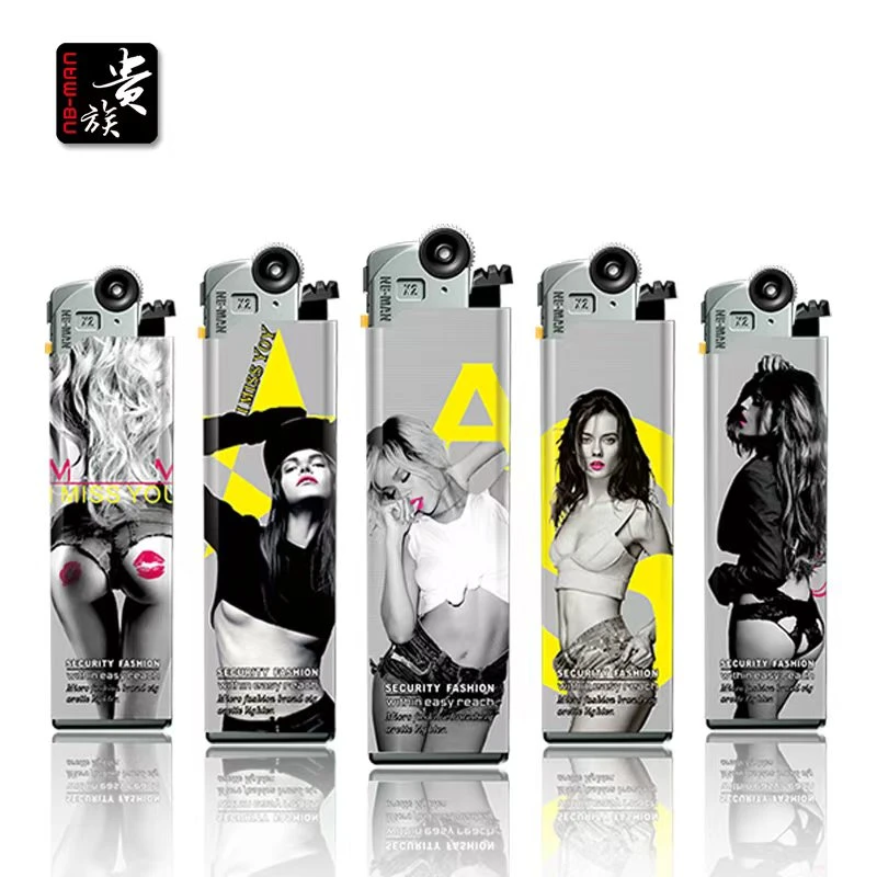 NOBLEMAN/贵族原装诺曼贵族摩登女郎砂轮明火打火机可充气送男友