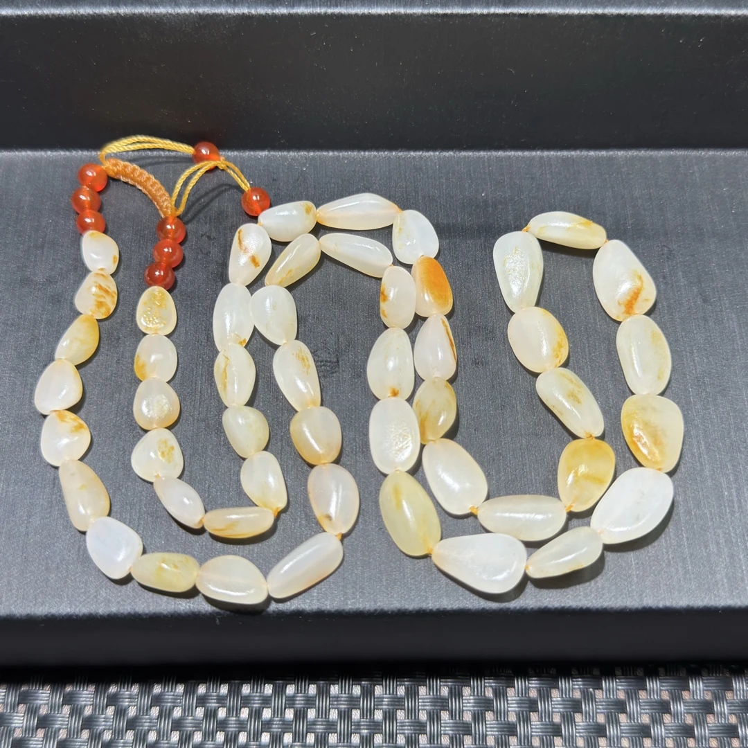 真皮真料光白籽天然细腻白玉项链