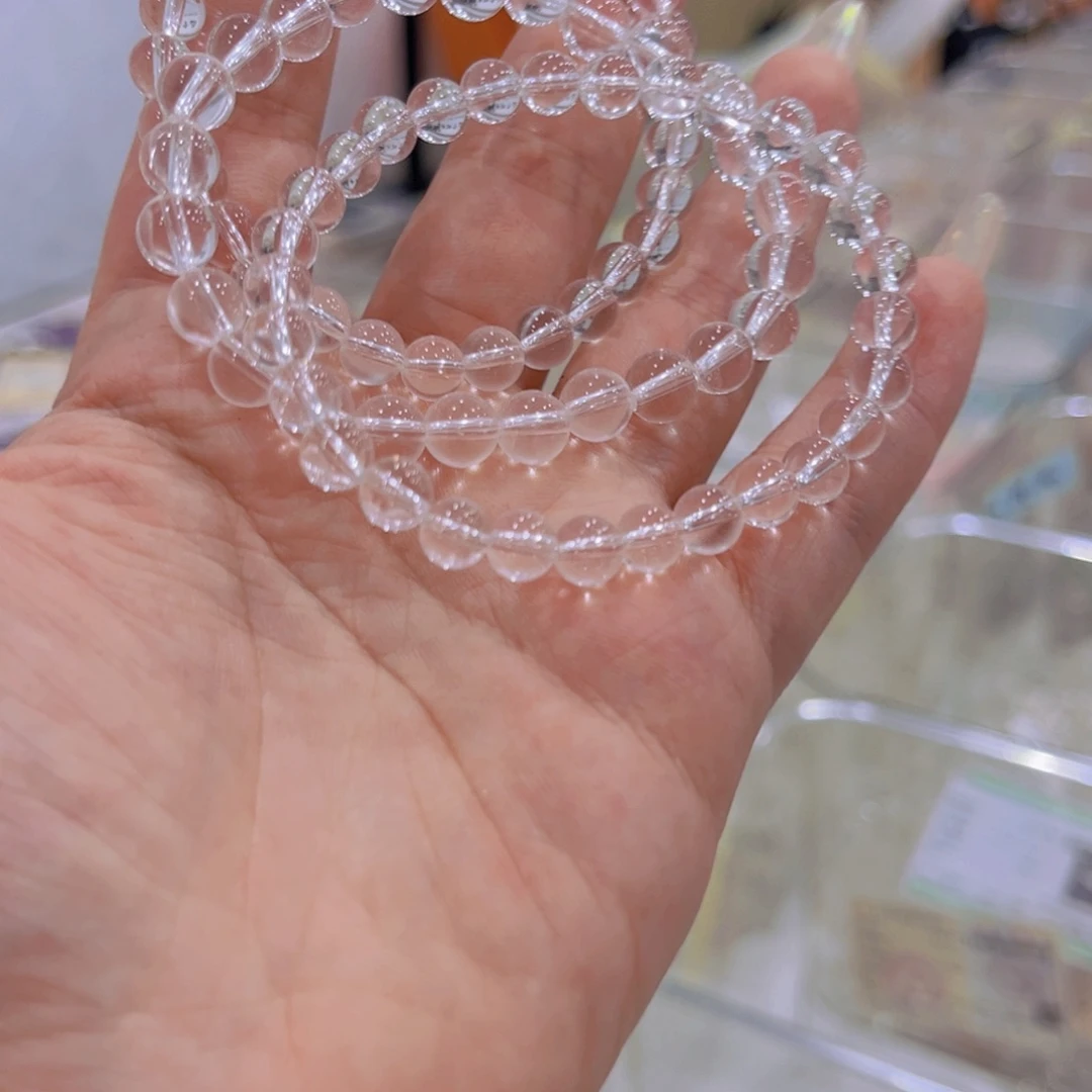 水晶手链未镶嵌6毫米纯天然白水晶
