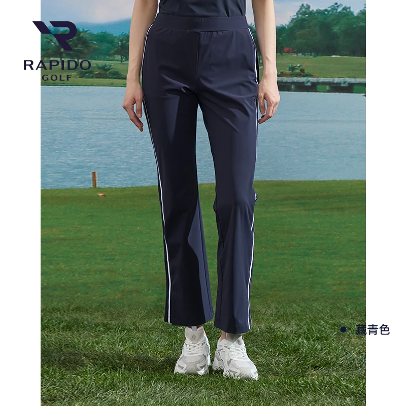 RAPIDO睿必度2025春夏女GOLF凉感防晒条纹喇叭裤VP5378C50雳霹道