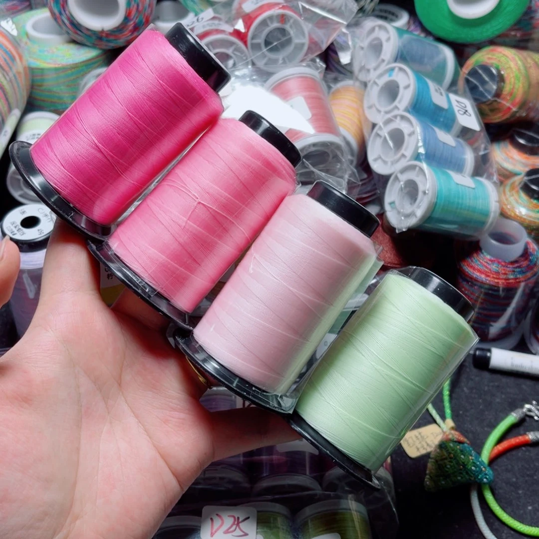 腈纶3股纯色蜡线45g红梅荷花粉贝壳粉奶绿