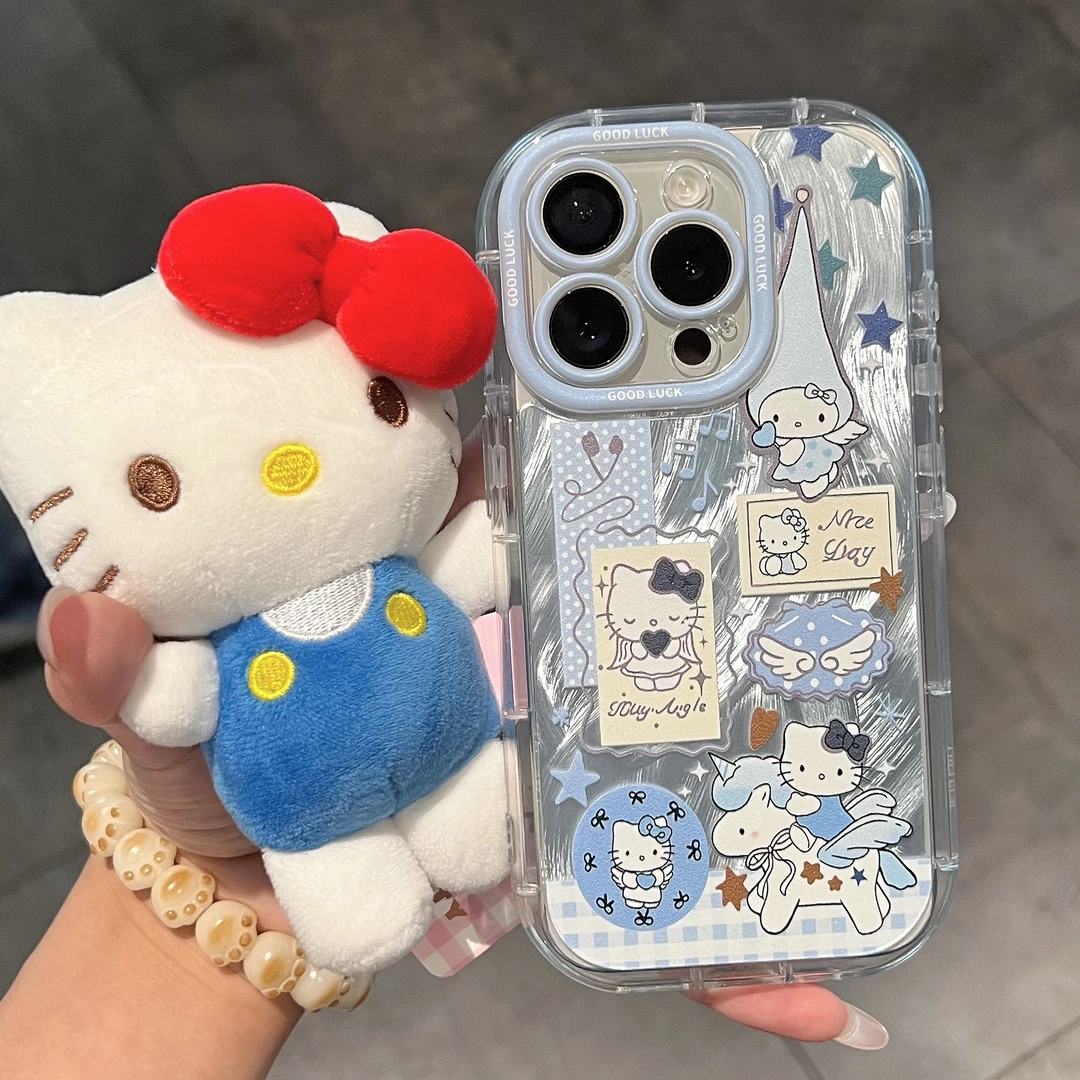 天使kt猫适用苹果16promax手机壳iphone13高级15pro奶油壳14防摔