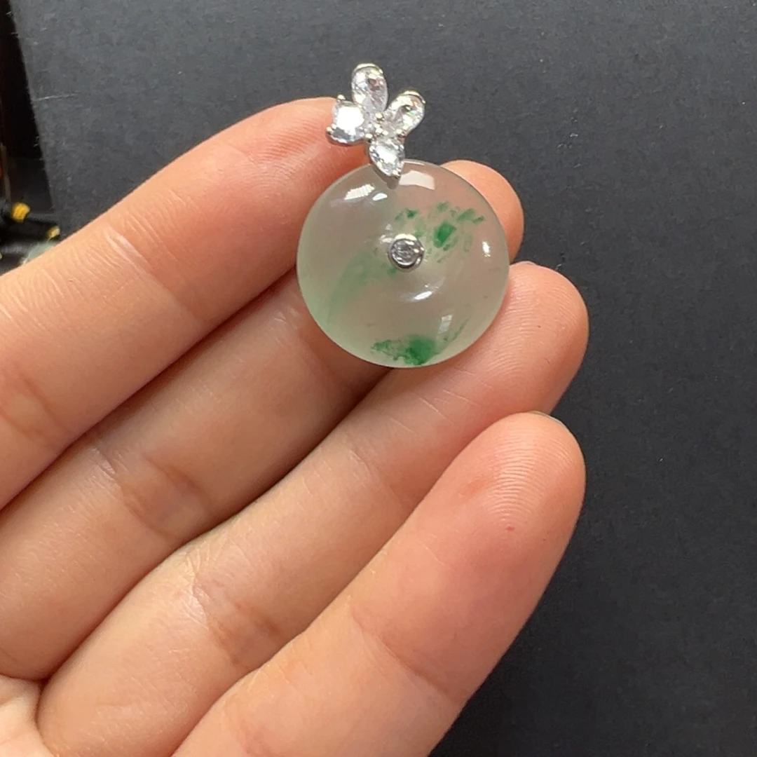 石英质玉银S925镶嵌颈饰