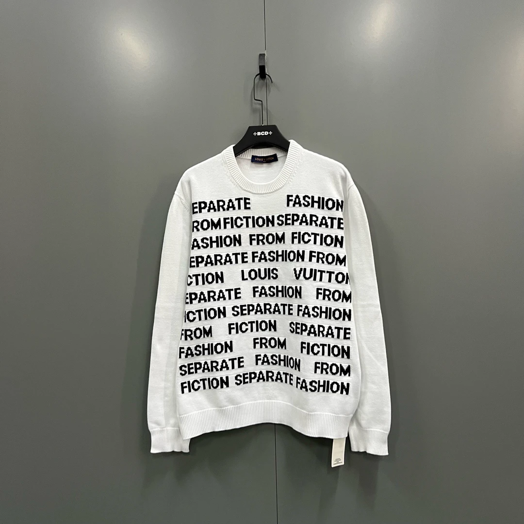 （jp）113 Louis Vuitton lv 白色提花字母针织衫 XL码/95新/8600