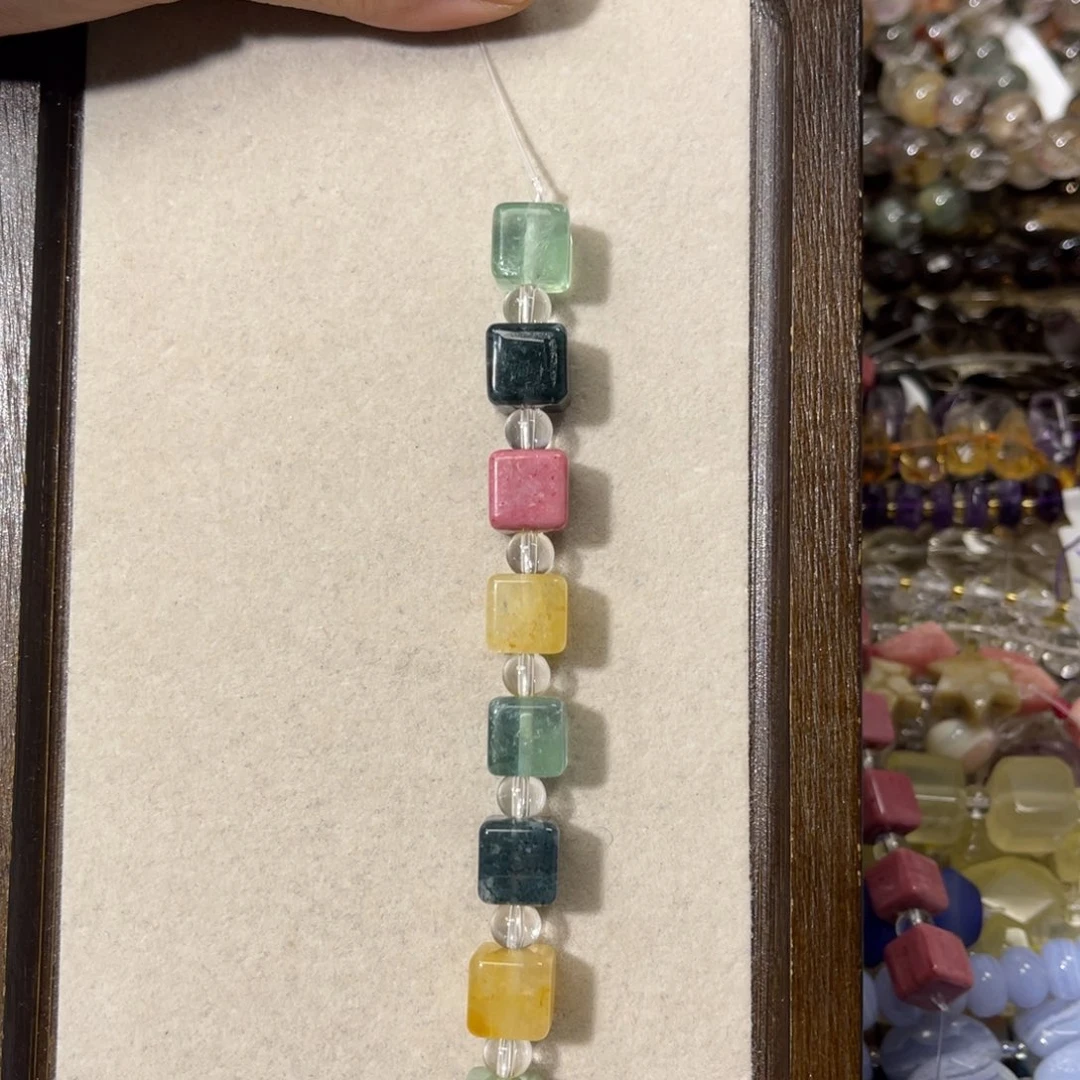 玛瑙/玉髓散珠多宝天然石方糖卡10到手10颗