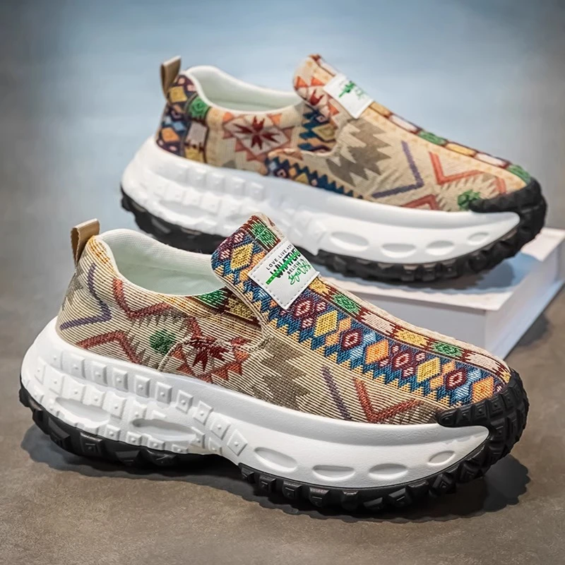 欧洲站男鞋春季休闲鞋青少年厚底防滑一脚蹬帆布运动开车豆豆潮鞋